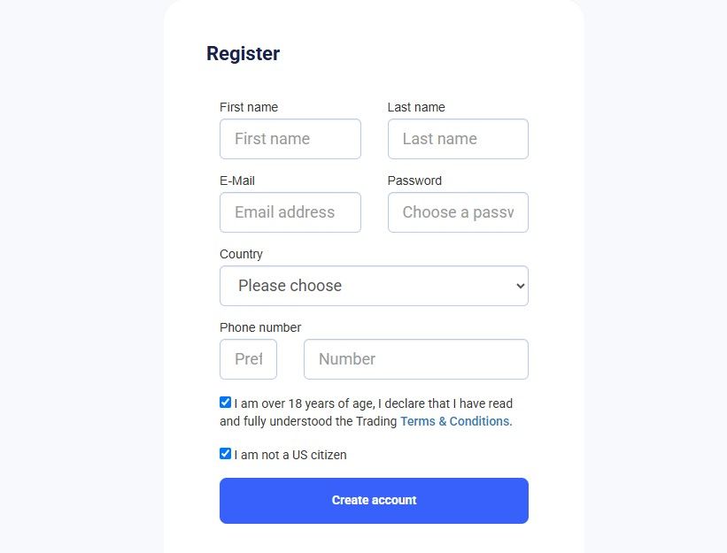 PandoraProfit Regitration Page
